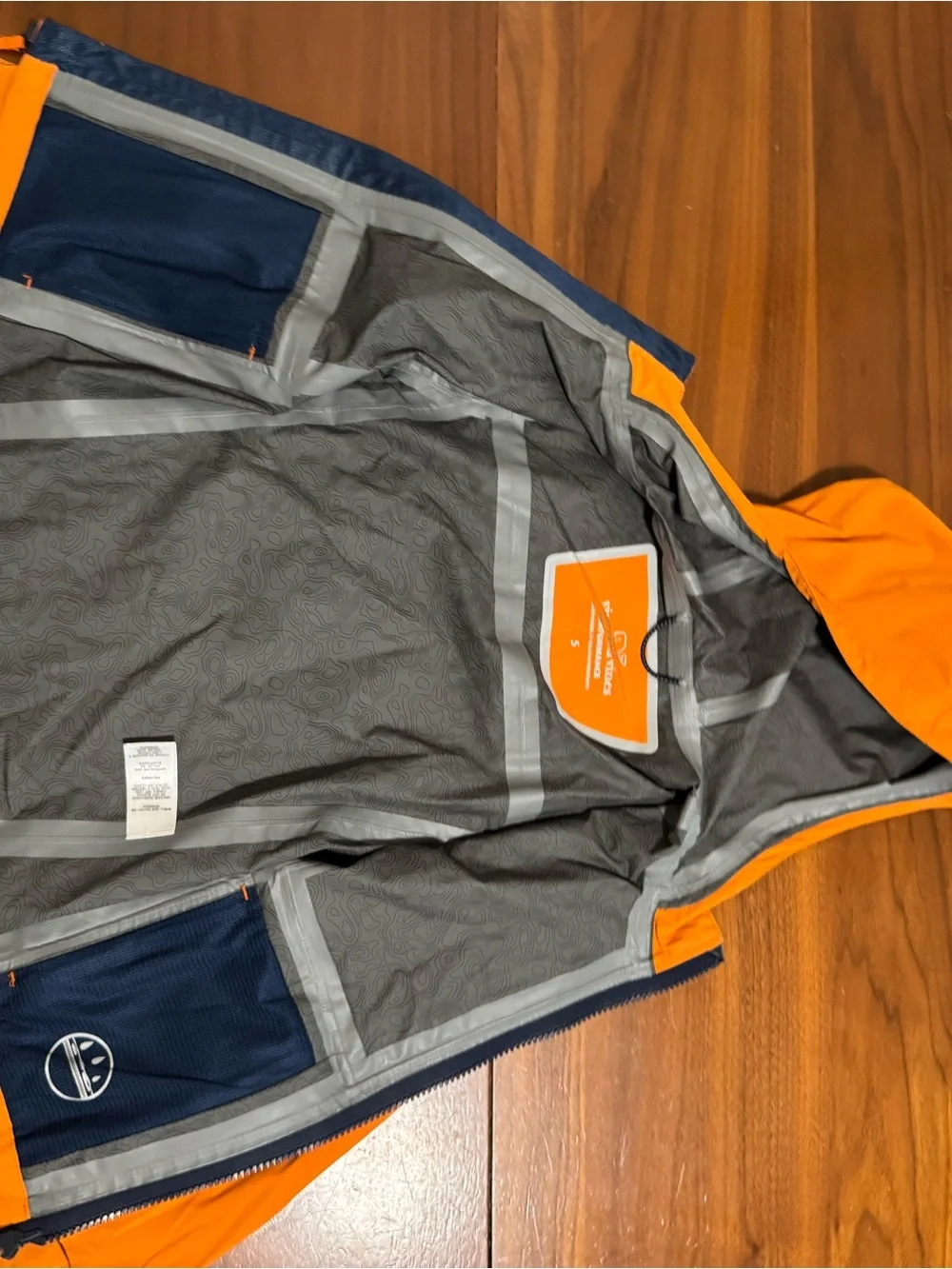 Vineyard Vines Orange Hooded Kids Raincoat with Navy Trim